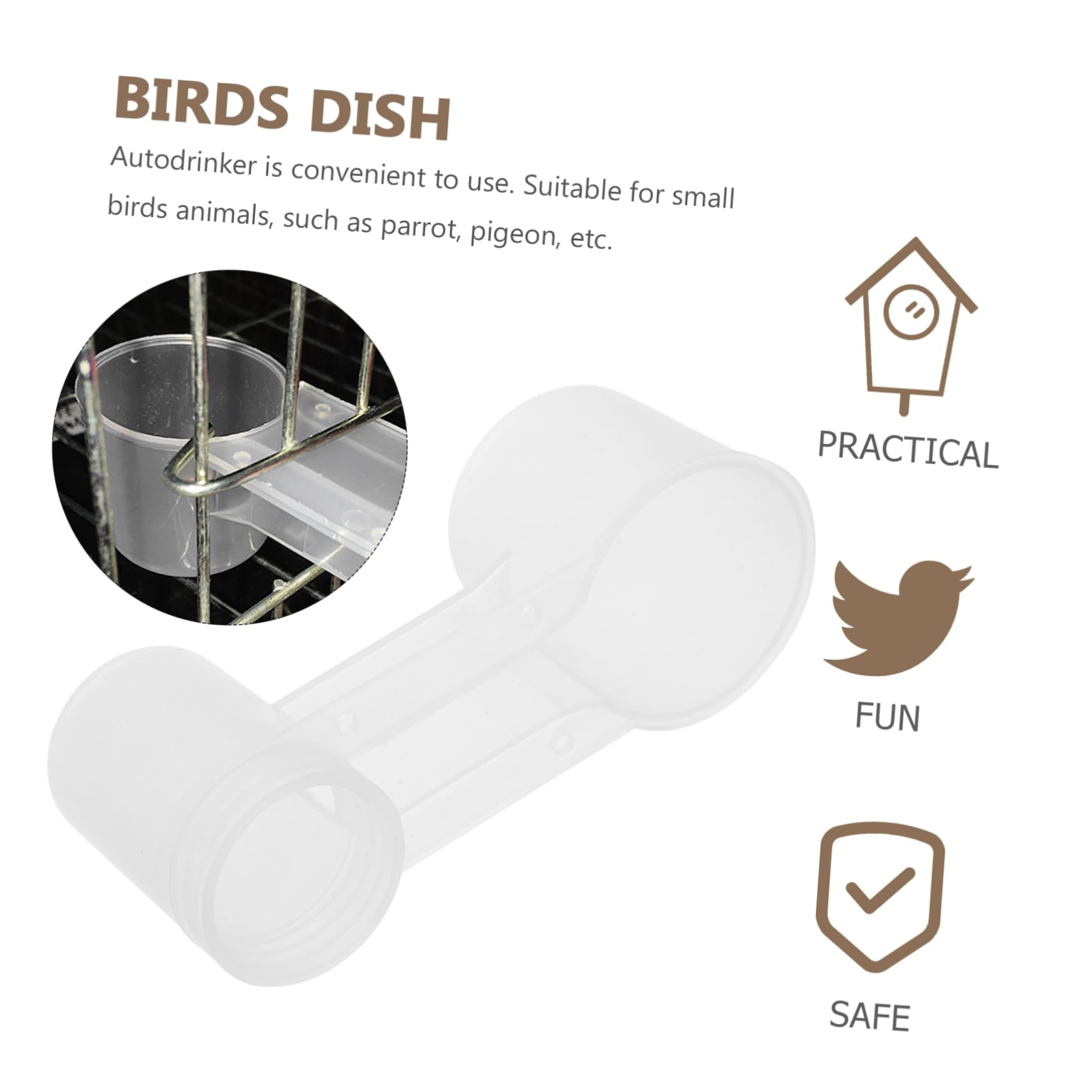 SUPVOX Distributore D'acqua per Uccelli 10 Pezzi Bianco in Plastica Doppia Uscita Facile da Pulire per Negozio di Animali e Zoo