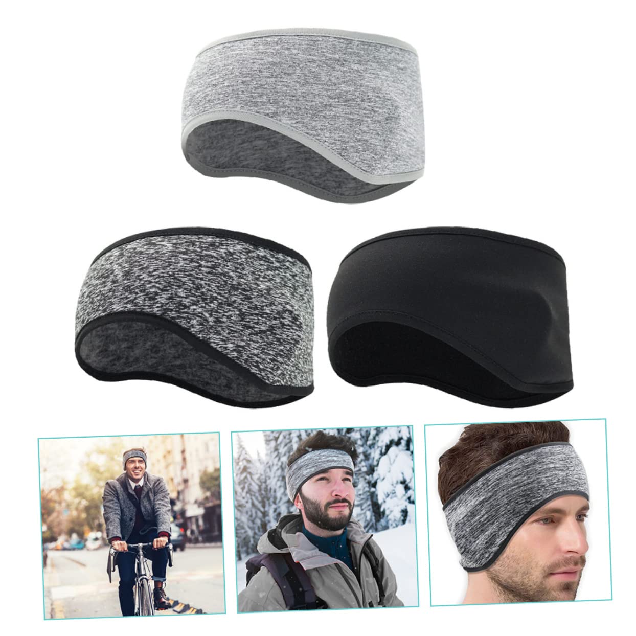 Mipcase 15pièces Bandeau De Sport Fleece Écouteurs Chauds pour Running Yoga Cyclisme Protection Hiver Confort Et Respirabilité