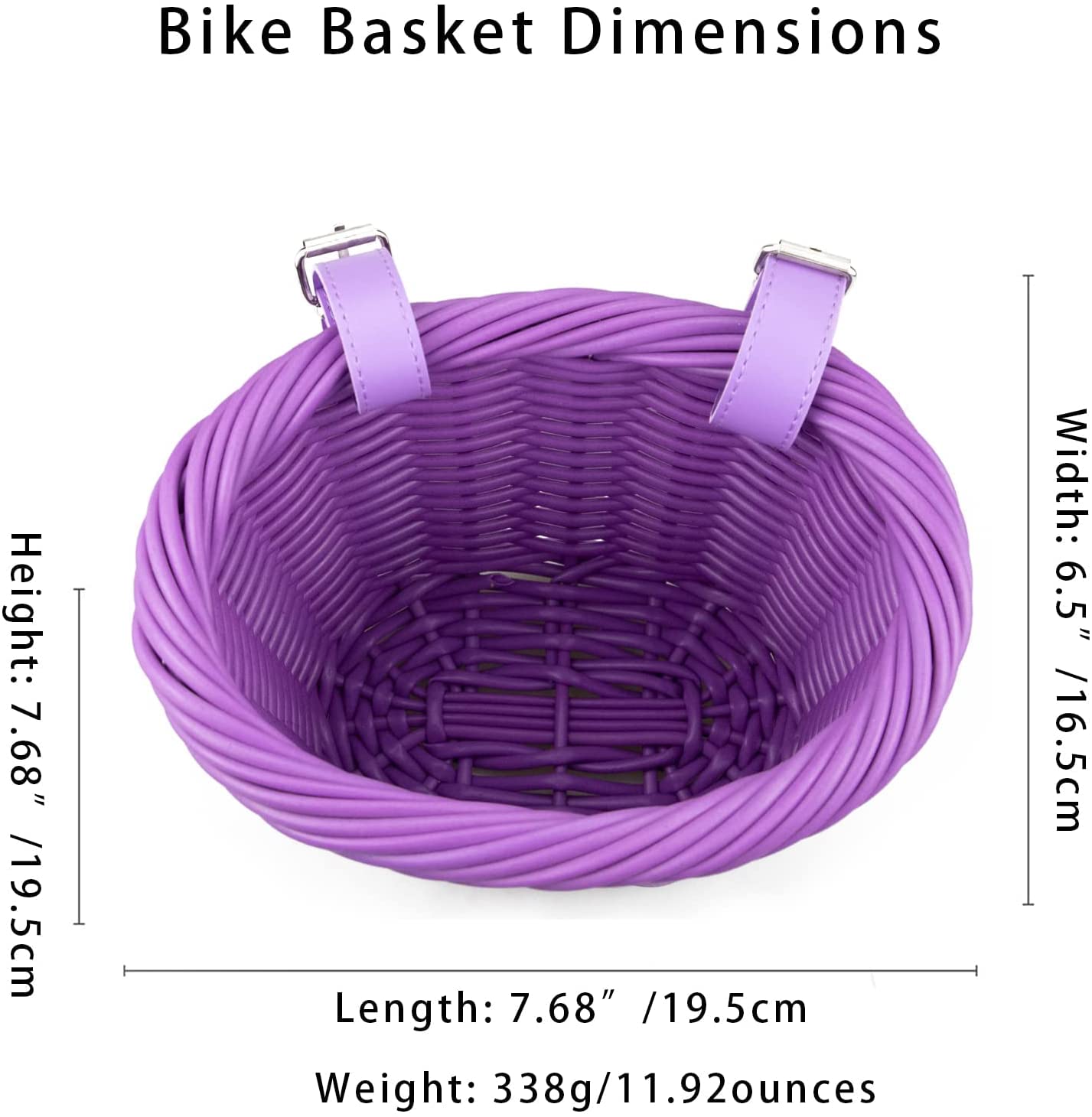 Cestino Per Bicicletta Bambini In Tessuto Intrecciato - Beige, 27x21x20.5 Cm, Per Bici 14-20 Pollici, Rimovibile - copertina