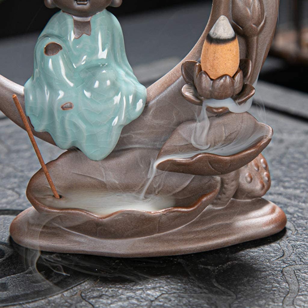 RäuRäuchergefäß Räuchergefäß-Dekor Wasserfall-Räuchergefäß-Halter-Statue-Dekoration-Rückfluss-Räucherstäbchen-Halter Incense Burner