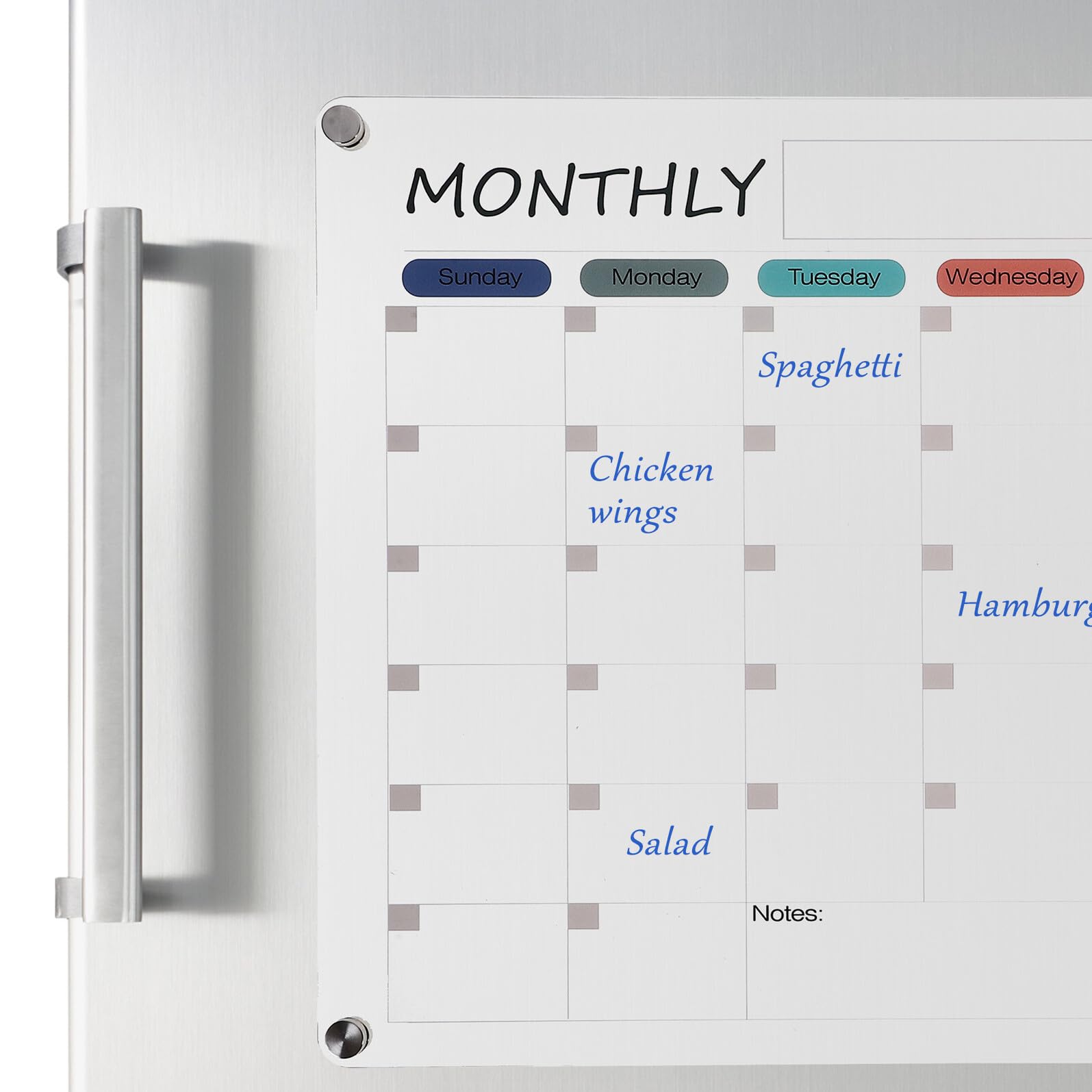 Gatuida Lavagna Calendario Mensile Acrilico Trasparente Magnetica Planner Secco Riutilizzabile per Frigorifero Scrivibile e Cancellabile per Cucina e Ufficio
