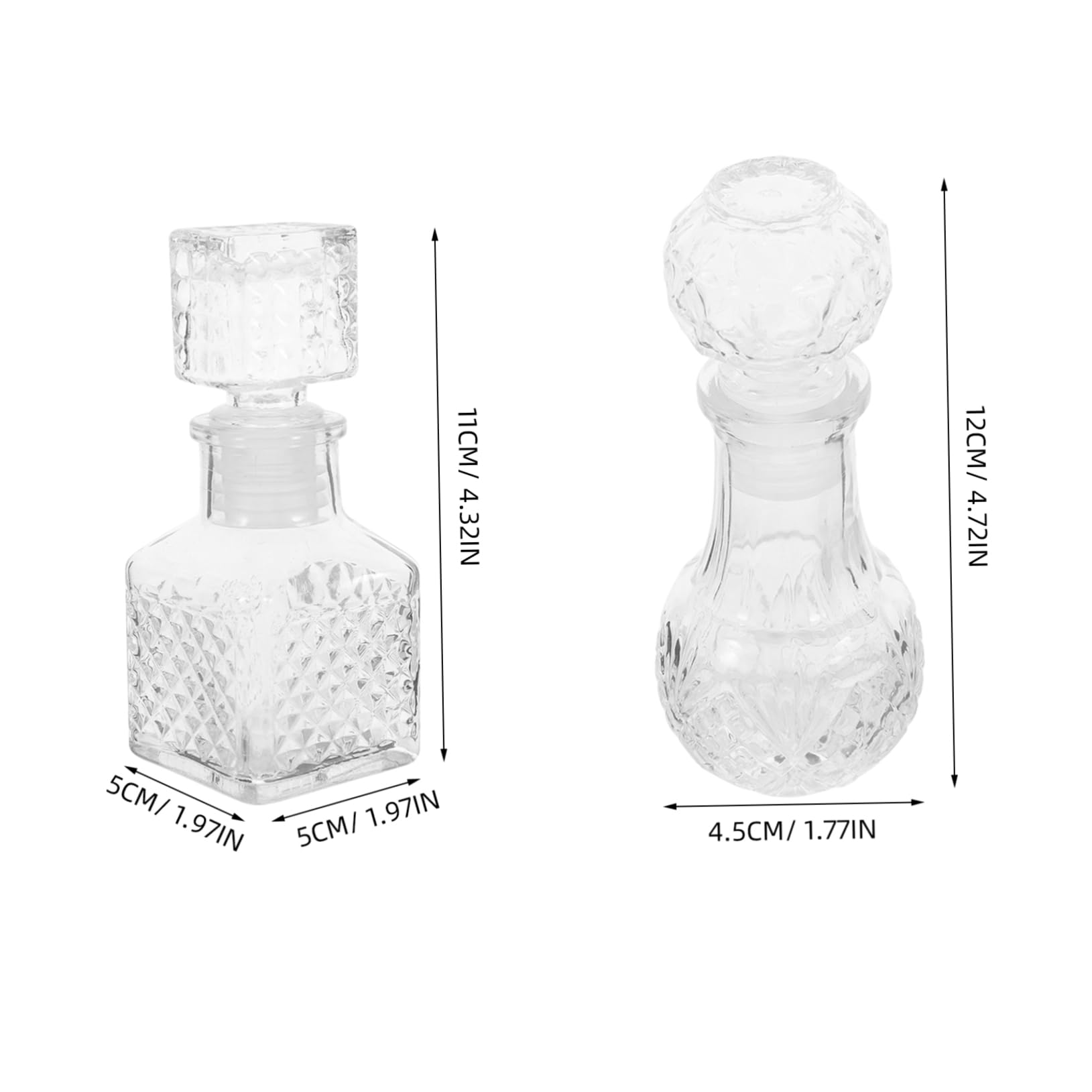 HEALLILY 50ml Liquor Container Portable Whiskey Dispenser for Home Bar Crystal Decorative Bottle