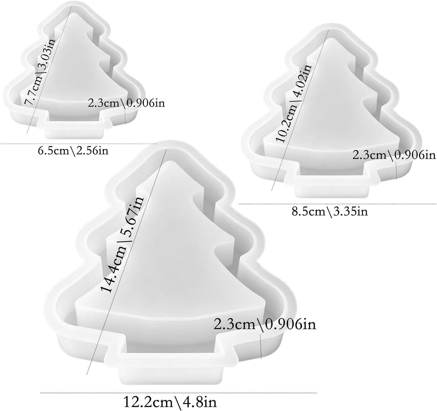 3D Christmas Tree Hollow Silicone Candle Mold,Tree Candle Resin Mold