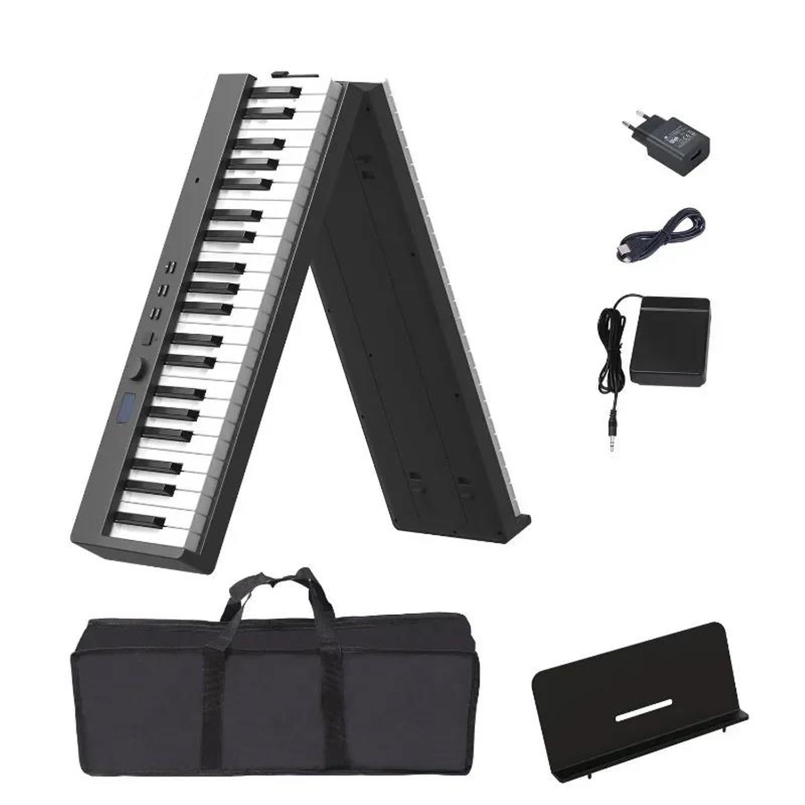 Pianino Elektroniczne 88 Klawiszy Kontroler Do Pianina Elektronicznego Dla Początkujących I Dorosłych Klawiatura Muzyczna Profesjonalna Trwała(Type1)