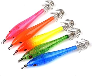 BESPORTBLE 5 Pçs Anzóis De Pesca De Água Salgada Iscas De Pesca De Água Salgada Iscas De Água Salgada Anzol De Pesca Ao Ar Livre Anzol Brilhante De Água Salgada Anzol De Pesca De Lula Noite