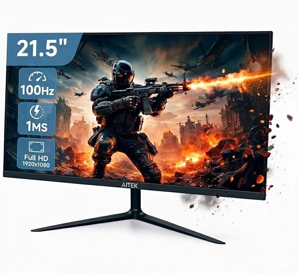 Monitor Gamer 21,5" LED Full HD 1920x1080 100Hz 1ms HDMI/VGA Padrão VESA, para Computador PC Jogos Estudo Trabalho
