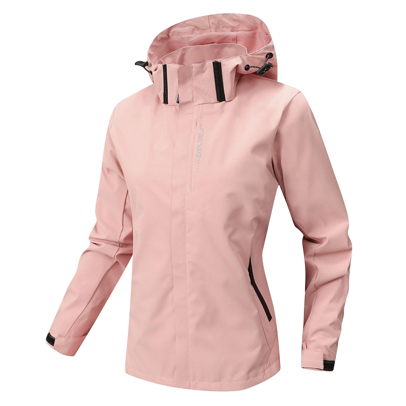 2024 Chaqueta Impermeable Mujer,Chubasquero Mujer Transición Rompevientos Transpirable Chaqueta de Lluvia con Capucha Talla Grande Cortavientos Mujer para Deportes Al Aire Libre Poncho Impermeable