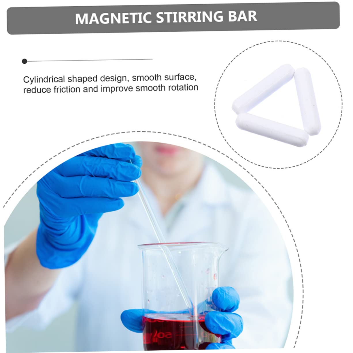 Gatuida 25pièces Barre Magnétique De Mélange Ptfe Pour Laboratoire De Résistante Corrosion Et Aux Hautes Températures Idéale Pour Expériences Scientifiques Et Applications De