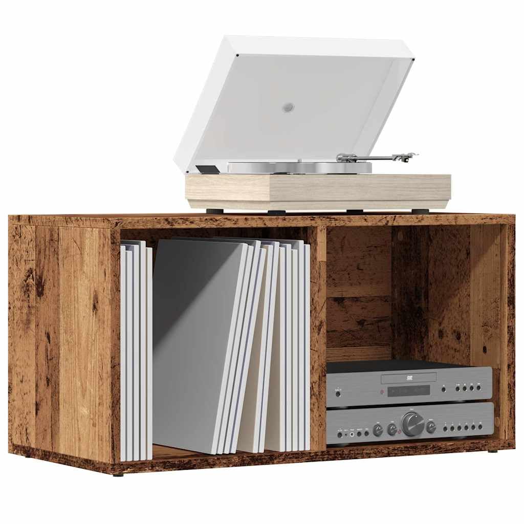 vidaXL Aufbewahrungstruhe Altholz-Optik 69,5x34x36 cm Holzwerkstoff, Aufbewahrungstruhe, Plattenspielereinheit, Plattenspielerständer mit Aufbewahrung