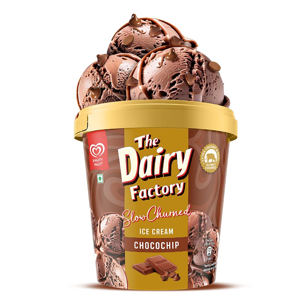 Kwality Wall's The Dairy Factory Chocochips Icecream Tub/Divine Chocolate Tub, 700 ml
