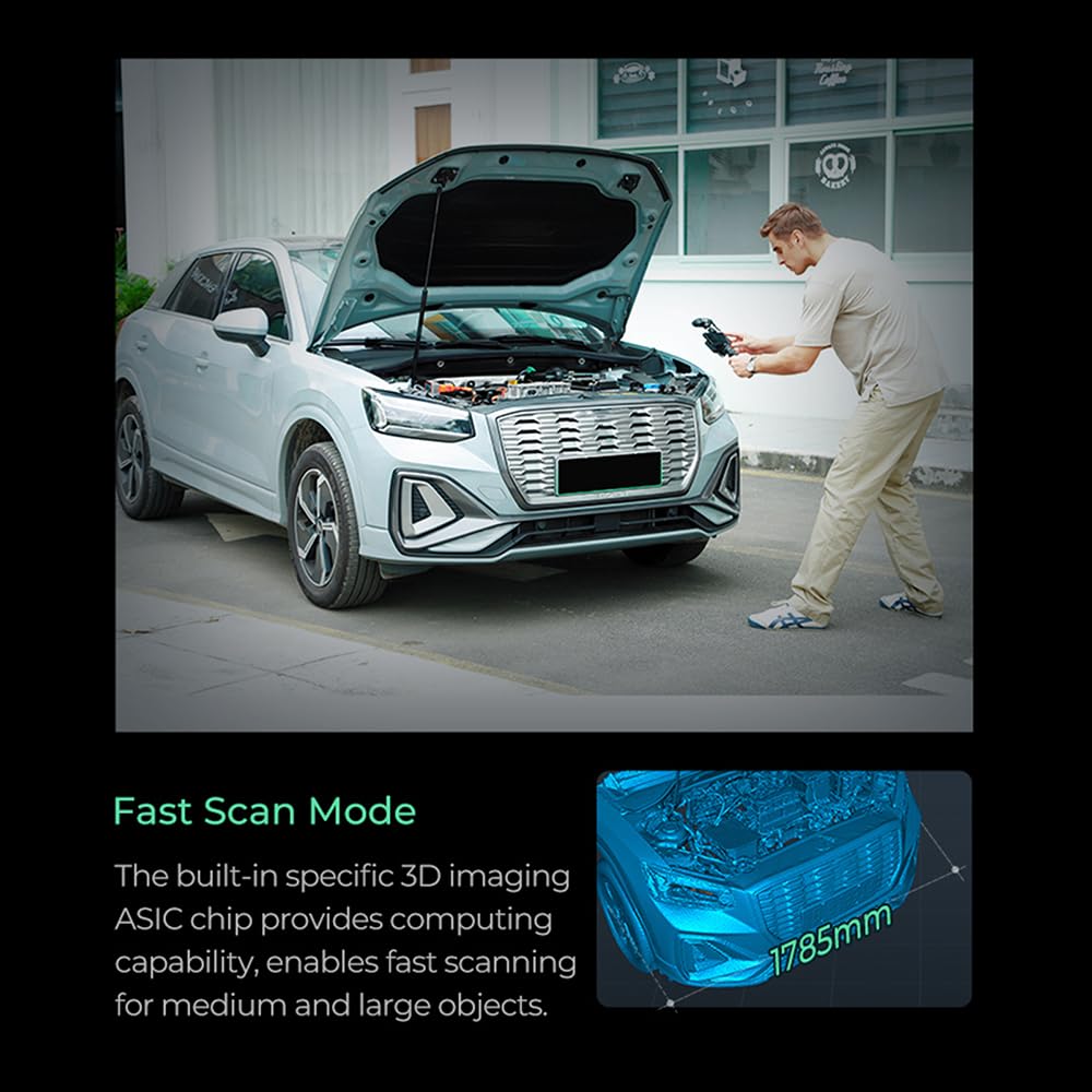 Walmeck CR-Scan Ferret Pro 3D-Scanner tragbar handgehalten mit Anti-Shake Tracking 0.1mm Genauigkeit WiFi6 30fps Scanrate für Anfänger und Profis