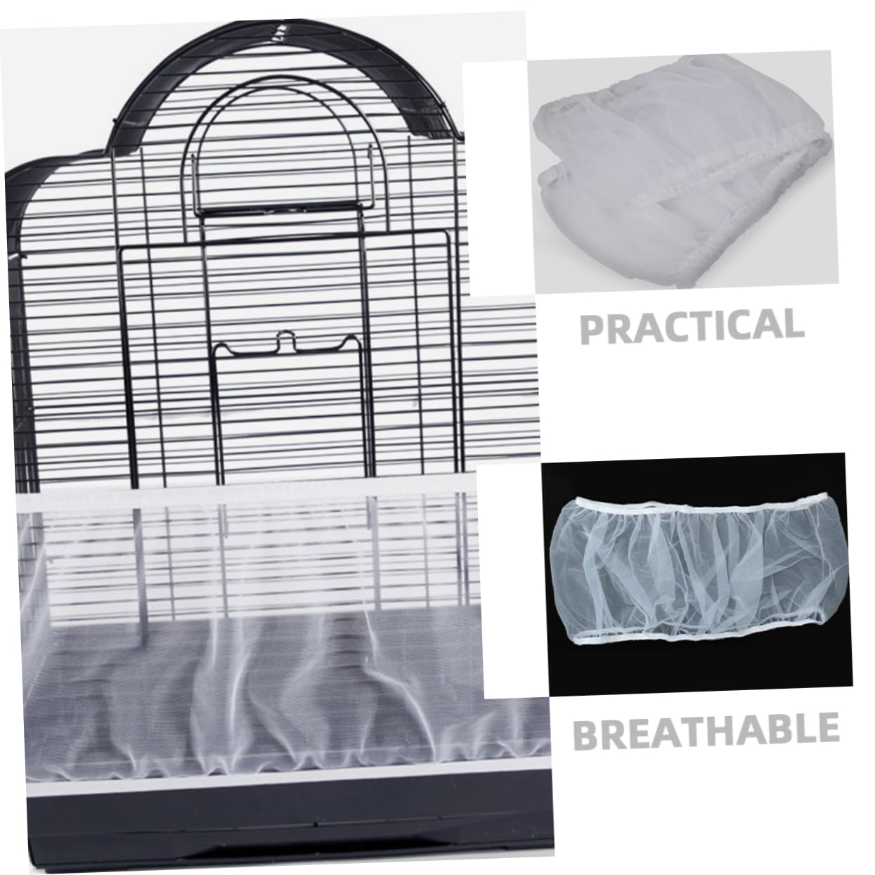 HANABASS 5stücke Birdcage Cover Mit Luftiger Netzstruktur Abdeckung Für Vogelkäfige Schützt Vor Verschmutzung Und Spritzern Installieren Und Für Papageien Und Kleine Vögel