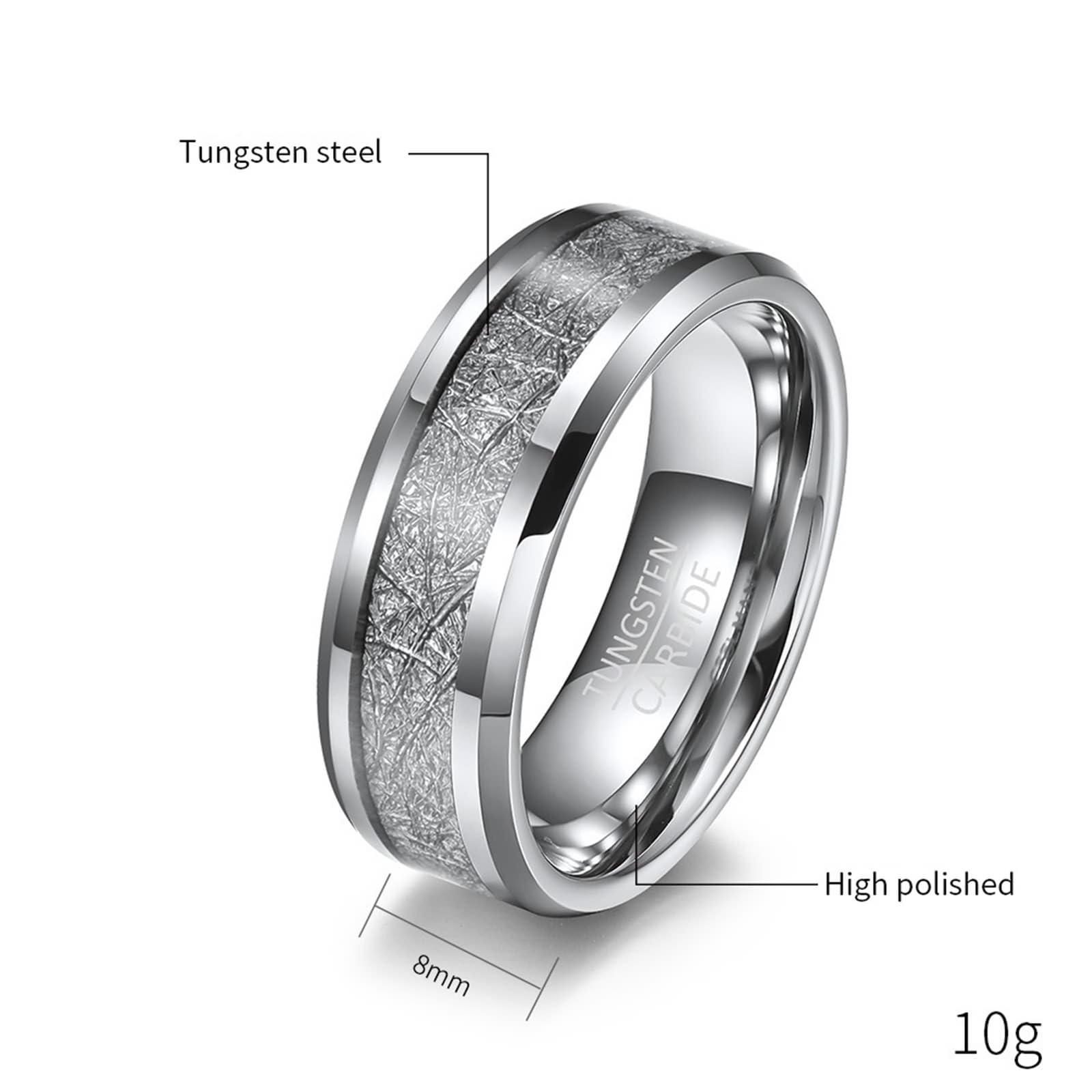 Verlobungsring Paar Wolfram, Partnerringe mit Gravur Paarpreis 8 mm 6 mm Silberring mit Metall, Modeschmuck