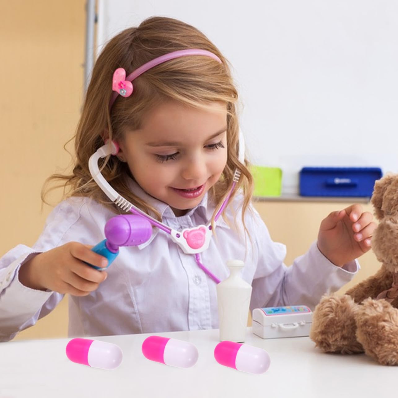 Capsule Giocattolo per Piccoli 30 Pezzi, Modelli di Finzione Medico in Plastica Sicura, Gioco Educativo per 1-3 Anni, Regalo Interattivo per Sviluppare Responsabilità