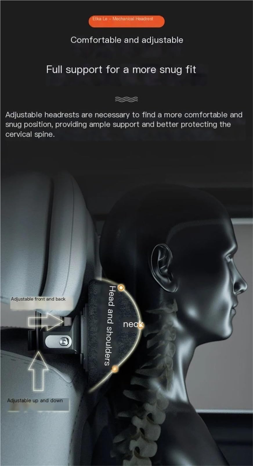 Lumbar Supports Cushion Almohada cervical para reposacabezas de coche, almohada cervical de alta gama para el asiento del coche, almohada cervical para conducir(Red)