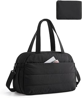 BAGSMART 旅行バッグボストンバッグ、大容量防水ジムバッグ、スポーツ、旅行、日常の外出に適しています、ブラック | 超軽量ナイロントート, 42x19x30cm, 16.5インチPC収納, 機内持ち込み対応, 撥水, トロリー取付可能, ビジネス旅行・通勤・マザーズバッグに。