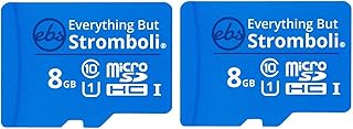Everything But Stromboli 8GB Micro SD Memory Card w/Adapter (Bulk 2 Pack) Class 10, U1, UHS-1, TF Micro SDHC Card for Compatible Samsung Galaxy Phone or Tablet, Dash Cam, Action Cam, Security Camera