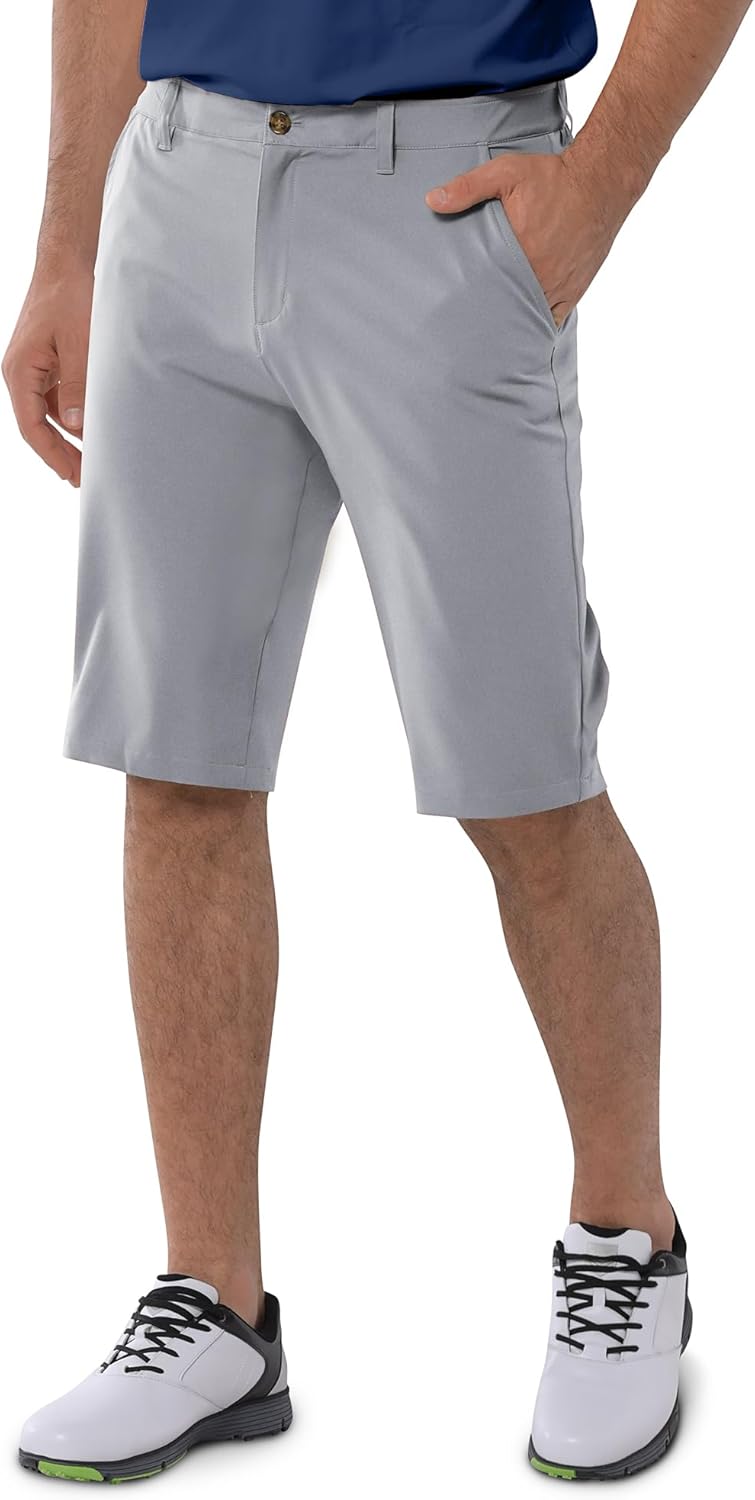 33,000ft Men’s Golf Shorts Dry Fit, Lightweight Quick Dry Golf Stretch Shorts with Pockets 11″ Inseam for Travel Casual
