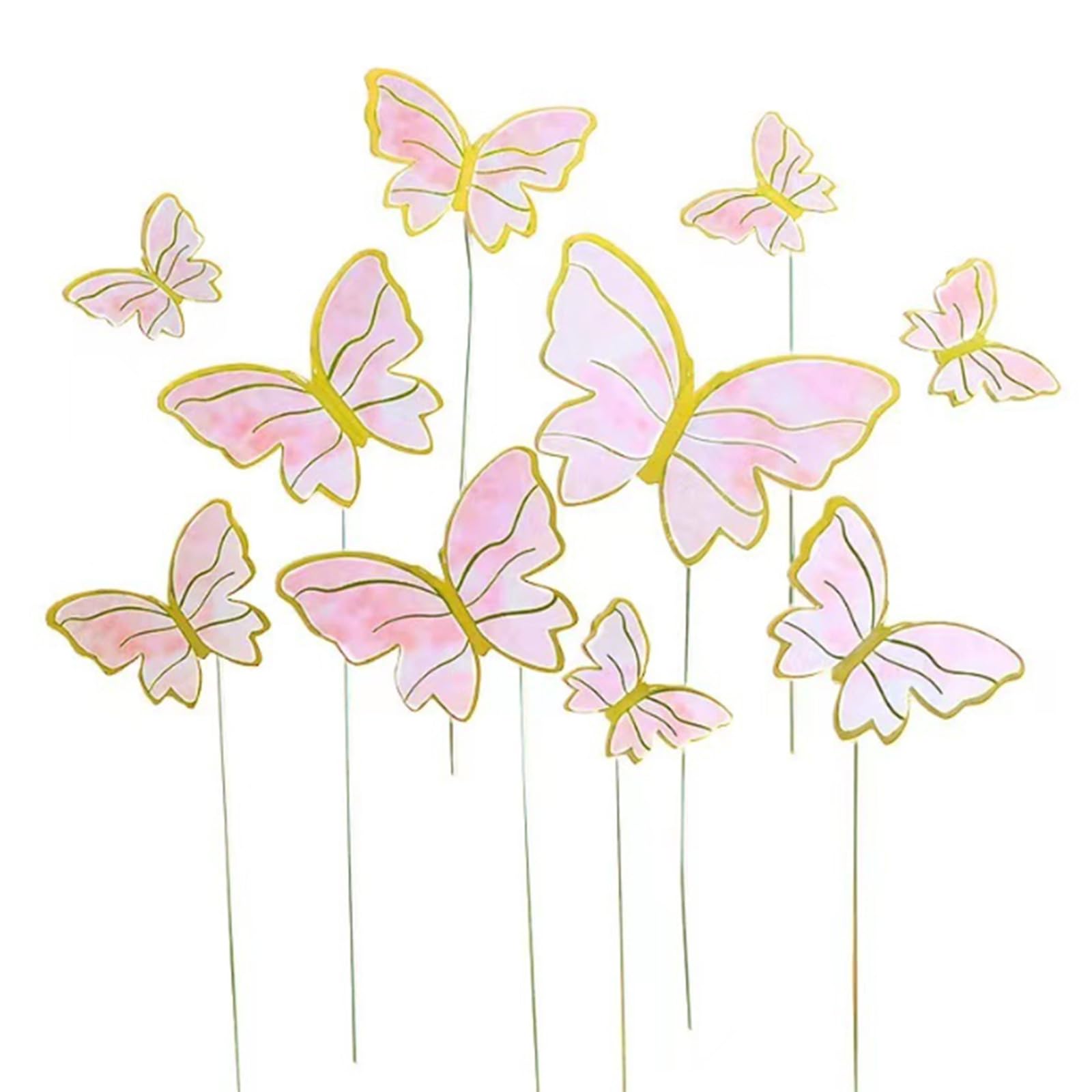 Buxuaaaa Cupcakes Decorations Pack of 10 Food Safe Paper Craft Baking Toppers for Party Dessert Display Butterfly Cake Decoration