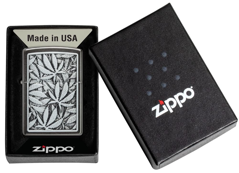 Amazon.co.jp: Zippo 大麻エンブレムデザイン グレー ポケットライター