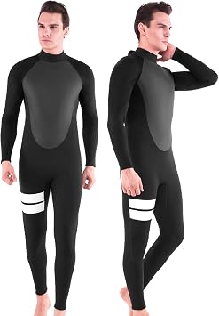 Full Wetsuit Mens Womens 4/3mm Neoprene Diving Scuba Triathlon Wet Suits Cold Water Keep Warm Back Zipper Long Sleeve Thermal Swimsuit