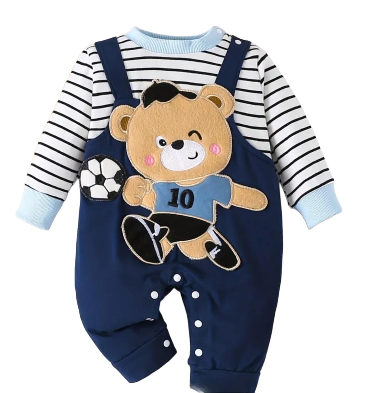 Indhrani Baby Boy Romper – 100% Cotton Full Sleeve Printed Jumpsuit with Cute Bear Design, Soft Breathable Baby Clothes, Snap Button Closure, Comfortable Daily Wear Outfit for Infants-image-9