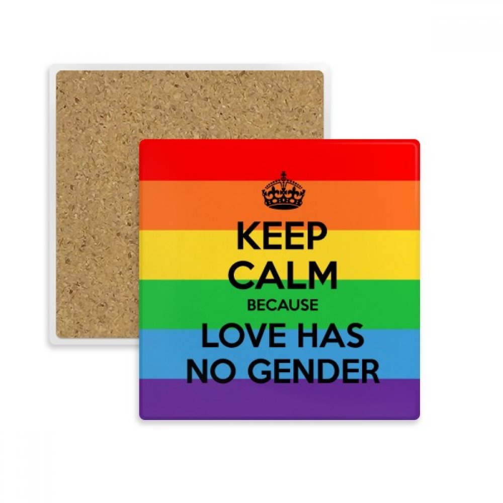 Coupe LGBT sous-verre carré en pierre absorbante arc-en-ciel DIYthinker