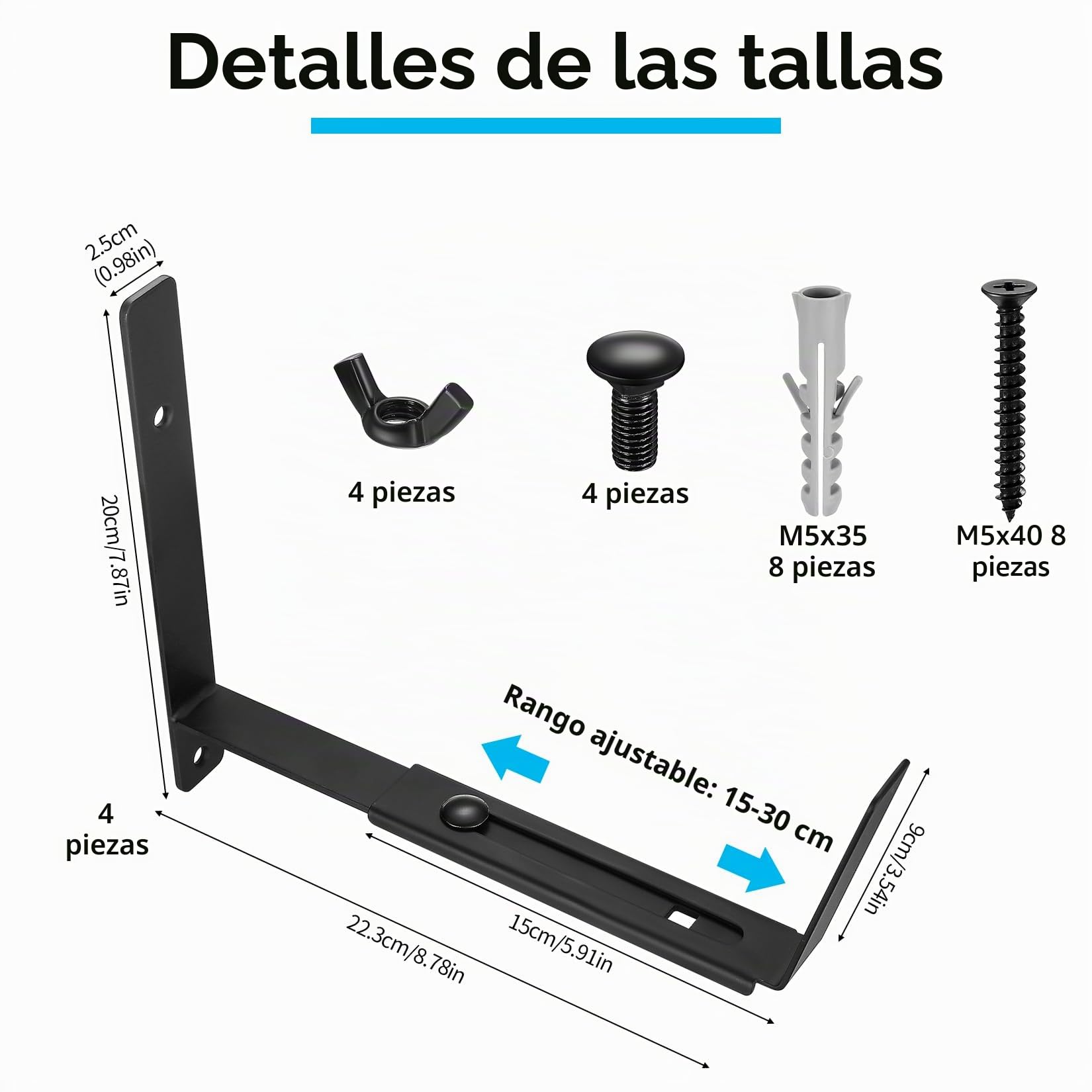 4 soportes de caja de ventana, soportes ajustables de 5.9 a 11.8 pulgadas para alféizar de ventana, macetas de balcón, macetas para barandillas, soporte colgante al aire libre para valla, balcón