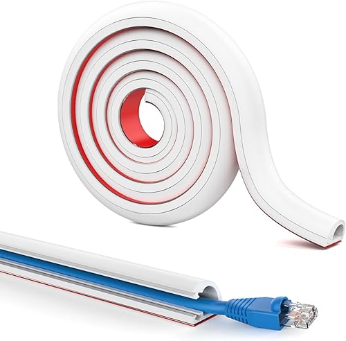 Cubierta de cable de pared de 78 pulgadas, cubierta de cable autoadhesivo para cables, cubierta de cable flexible para gestión de cables, 0.59