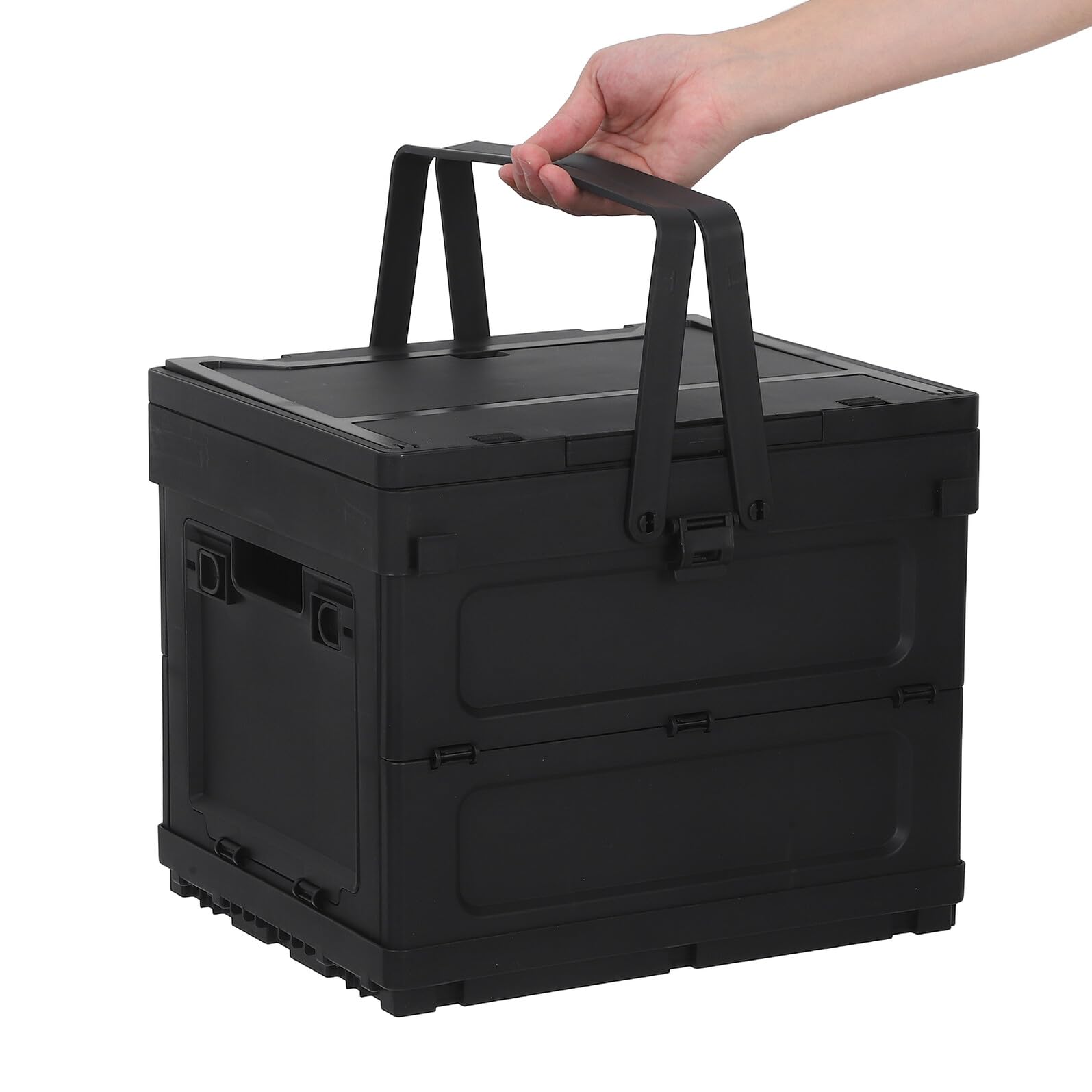 NUOBESTY Organizador Apilable para Maletero de Coche Caja Plegable y Asa, Caja de Almacenamiento Portátil para Camping y Viajes de Pesca