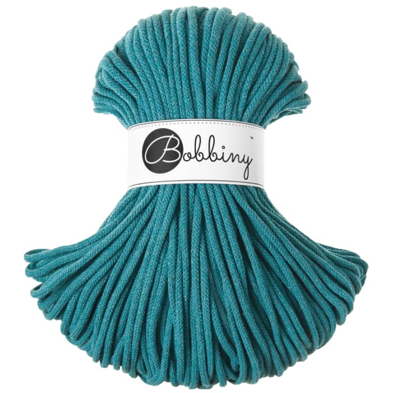 Bobbiny Premium 5mm Braided Macrame Cord (Teal) 50m — image 1