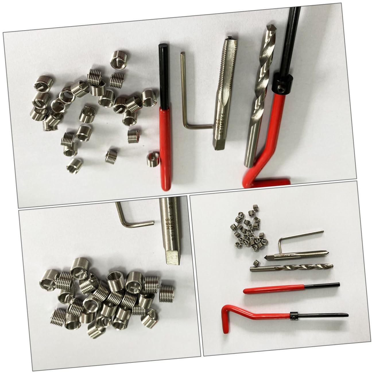 STOBAZA 30pcs Thread Repair Insert Kit Professional Rethreading Tools for Stripped Threads Durable Inserts for Quick Repairs of Damaged Threaded