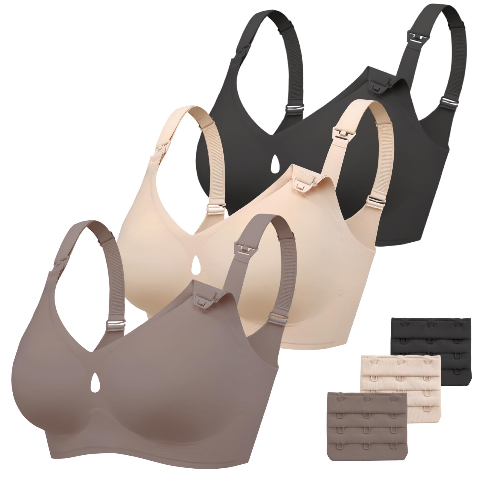3 pack nursing bras for breastfeeding comfort hollow breast feeding bras women seamless maternity bras for pregnancy