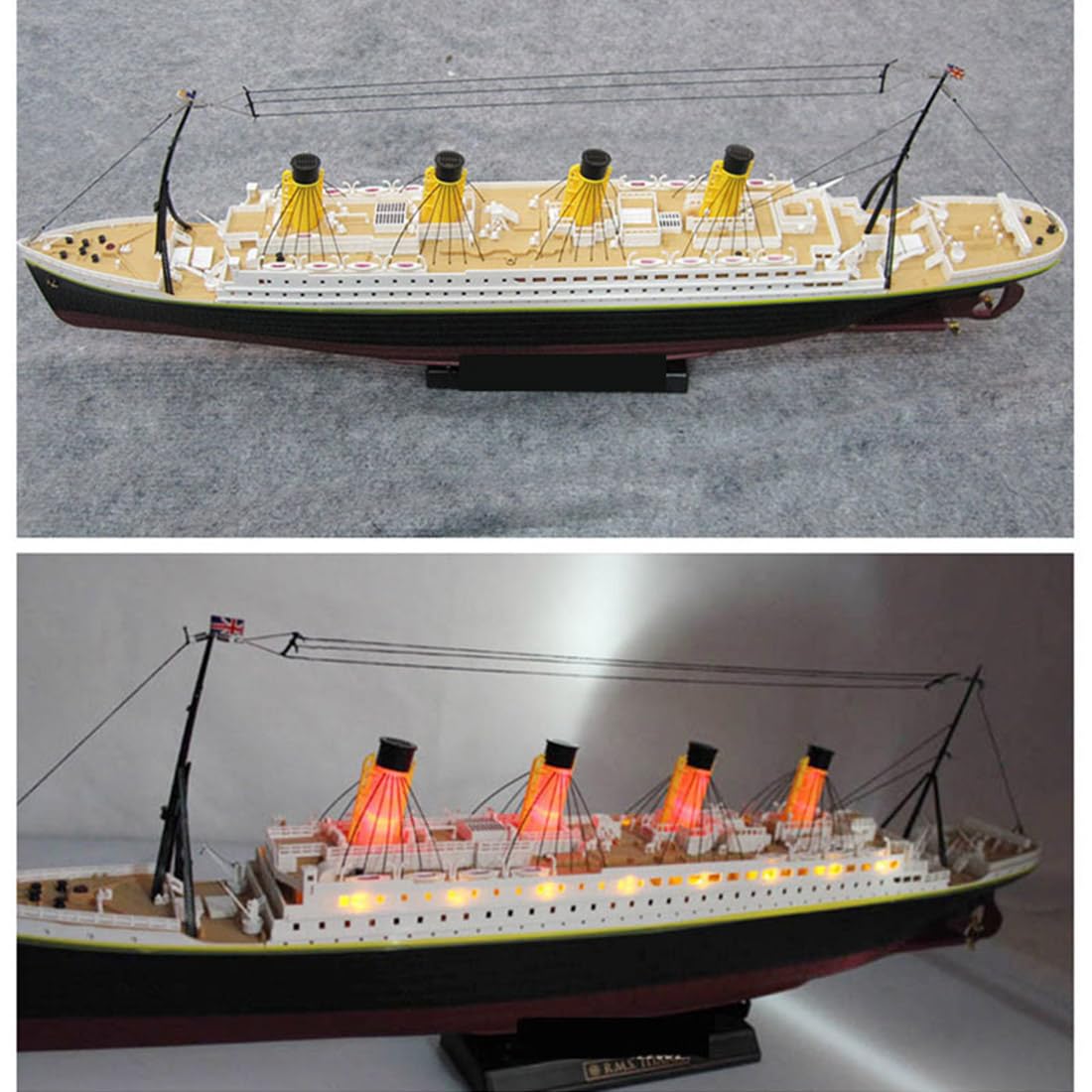 RC Titanic Modello di nave da crociera per adulti, 2,4 G 80 m di controllo a lungo raggio, durata 20+ min, luci LED, modello NQD Titanic elettrico 3CH per piscine, laghi, regalo per