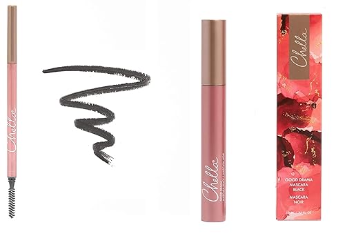 Chella Good Drama - Paquete de lápices de pestañas y pestañas veganas, color gris elegante