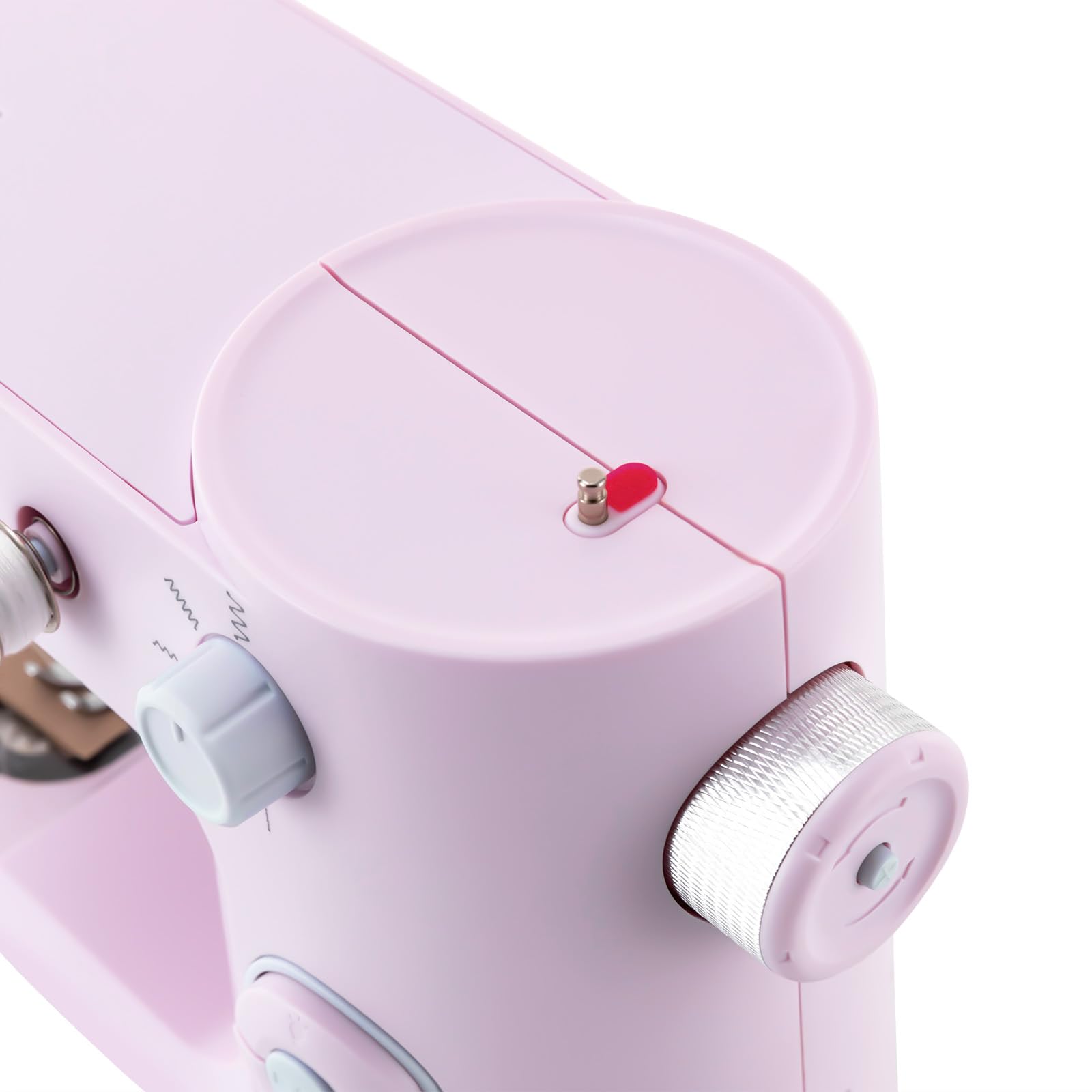 Macchine da cucire elettriche con luce LED incorporata braccio libero con 2 modalità macchina da cucire per bambini adulti e principianti (rosa)