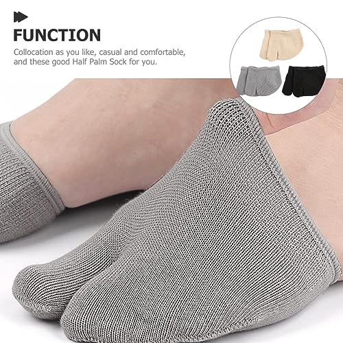 3 Pairs Toe Topper Socks Half Flips Flop Socks Tabi Toe Topper Liner Non-slip Invisible for Men Women3