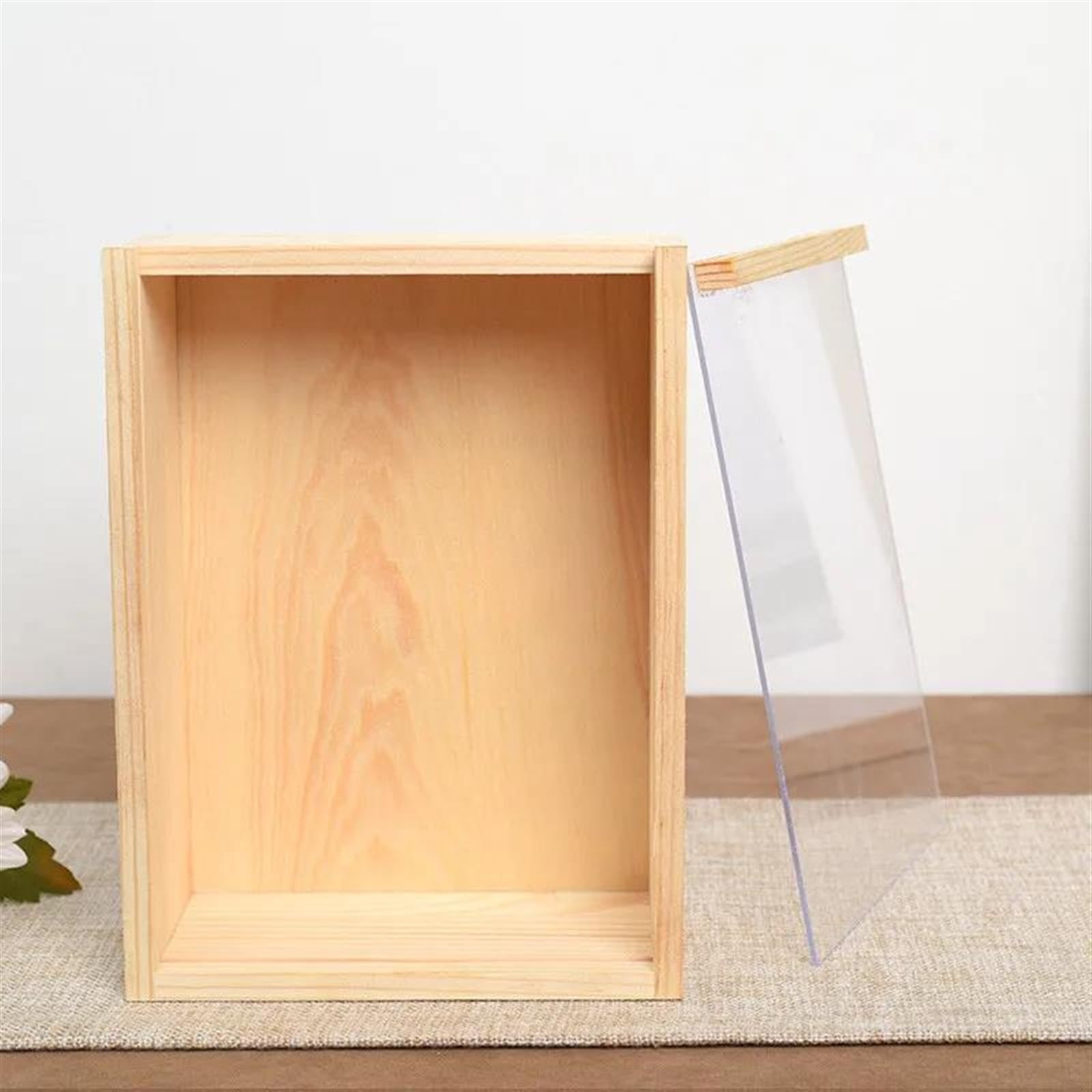 Organizzatore di gioielli Scatola di vetro estraibile Scatola di legno Scatola di gioielli Scatola regalo fatta a mano Scatola di cassetto rettangolare Scatola di legno massello Personalizzazione Con