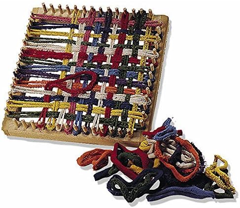 Folk Toys Classic Kid Wooden Weaving Weave Potholder Craft Wood Looper Loom