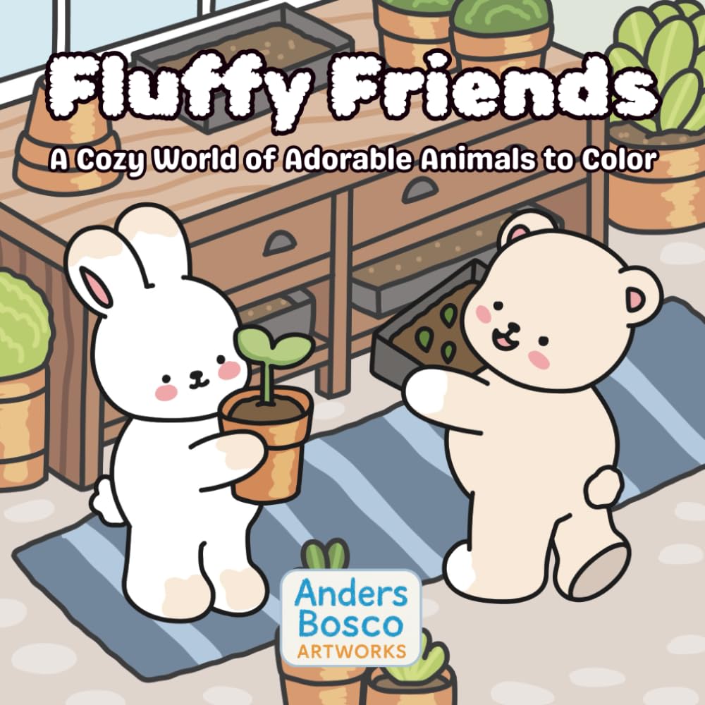 Fluffy Friends: A Cozy World of Adorable Animals to Color