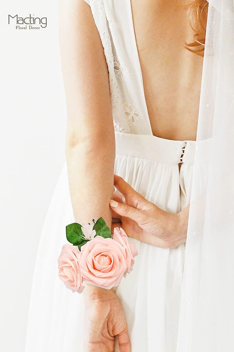 MACTING 30PCS Artificial Rose Flowers Real Touch Fake Flowers with Stem Blush Pink Foam Roses for DIY Wedding Bouquet Table Centerpieces Bridal Shower Party Home Spring Mothers Day Decorations - Image 3