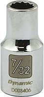 Vista 8 de Dynamic Tools D003414 1/4" Drive 12 puntos SAE Socket con 7/16" longitud estándar, acabado cromado