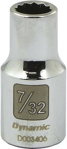 Miniatura 8 de Dynamic Tools D003414 1/4" Drive 12 puntos SAE Socket con 7/16" longitud estándar, acabado cromado