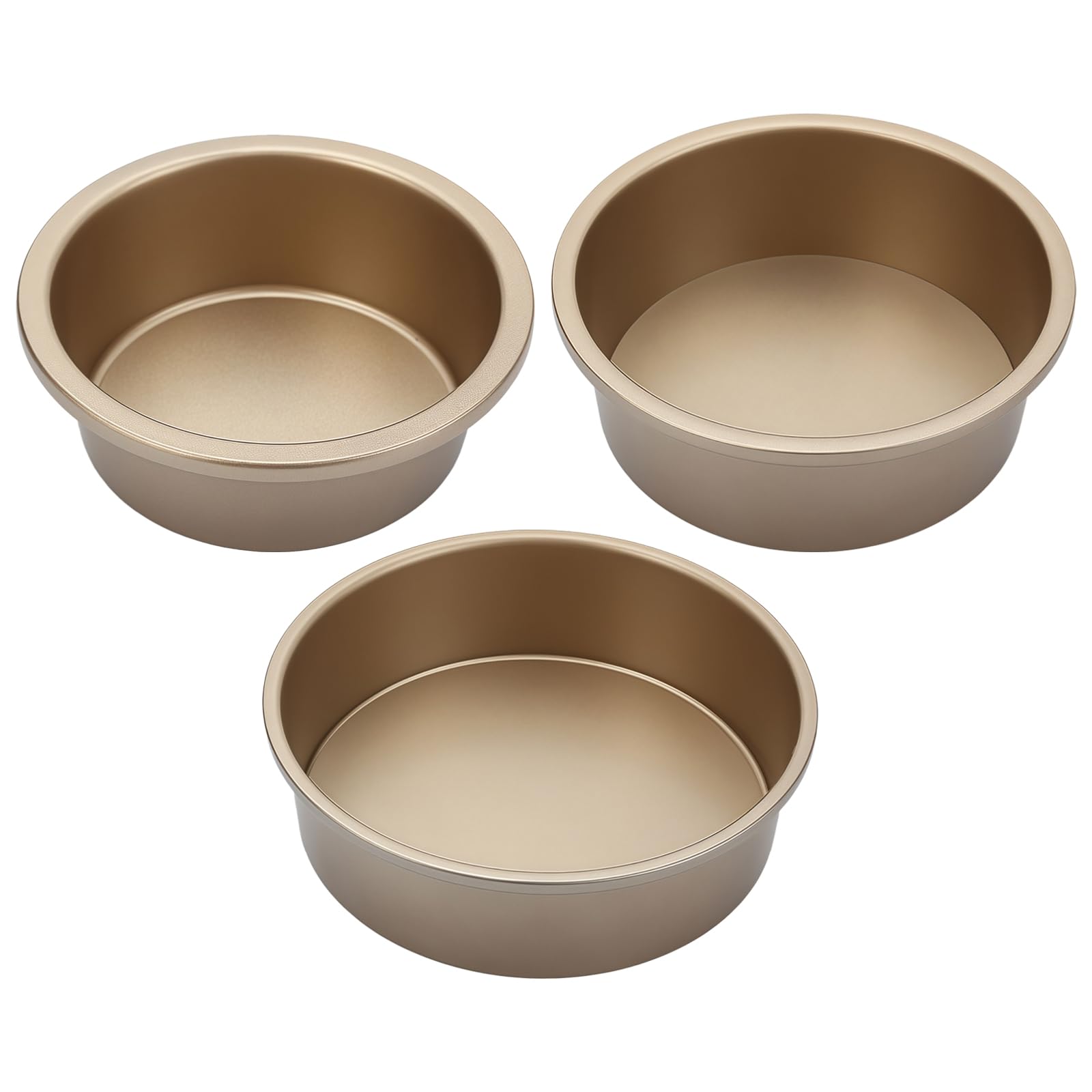 Juego de 3 moldes redondos extraíbles de 4 en 6 x 8 pulgadas, juego de 3 piezas antiadherentes de acero al carbono, para hornear tartas de queso, pastel de esponja, horno casero, acabado negro
