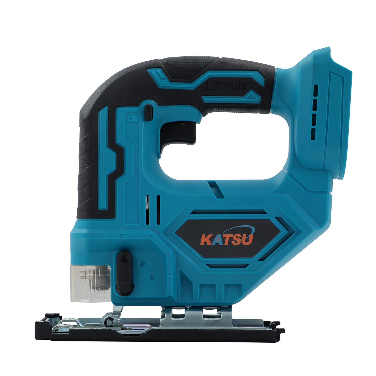 KATSU FIT-BAT 21V Scie Sauteuse sans Fil Brushless, 26mm Longueur de Course, 0-3500SPM, Coupe en Biseau ± 45°, Vitesse Variable, 4 Lames, sans Batterie 102754