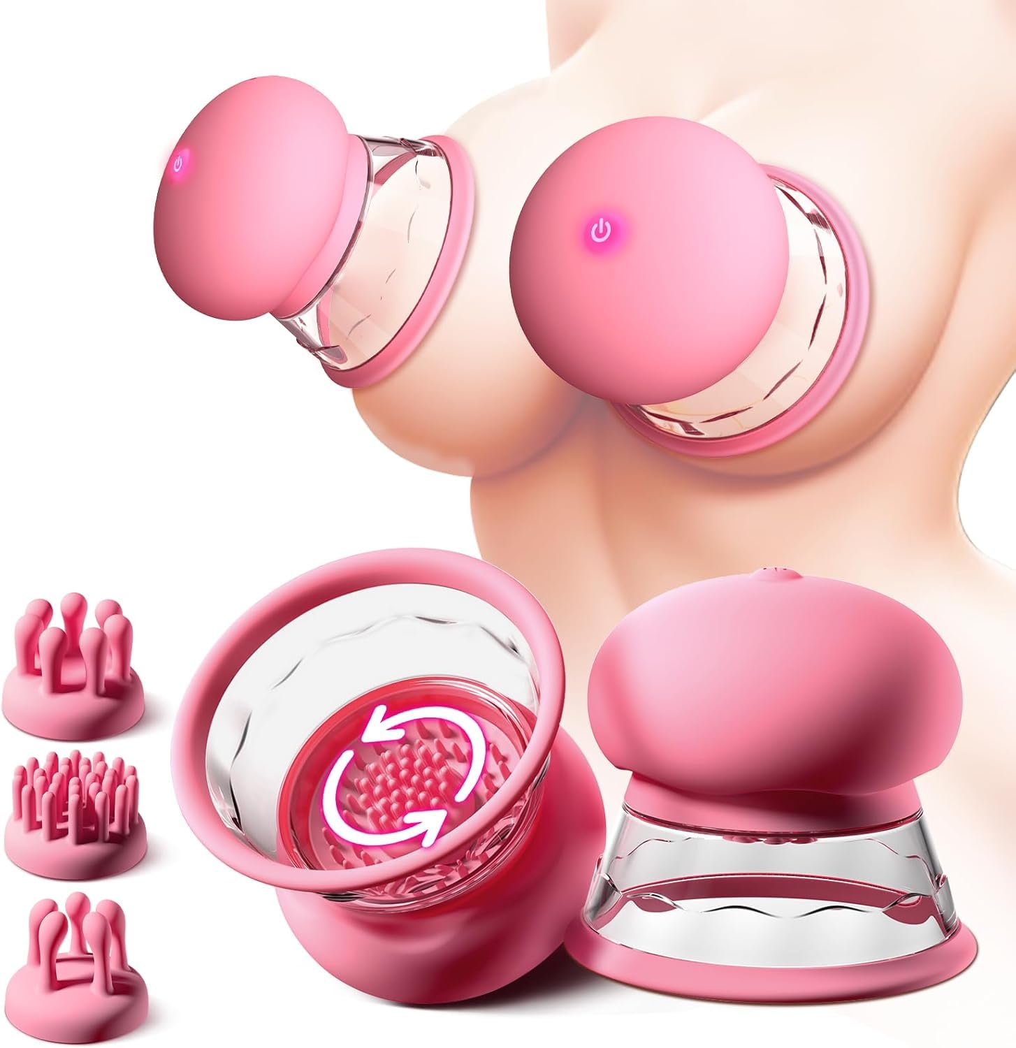 Succionador de Pezones Sexuales Vibradorador Mujer Juguetes Eróticos,Vibradorador Clítoris con 10 modos de vibradores y rotación de 360° Pinzas Pezones Eróticos, Juguetes Eróticos para Pareja Sexuales