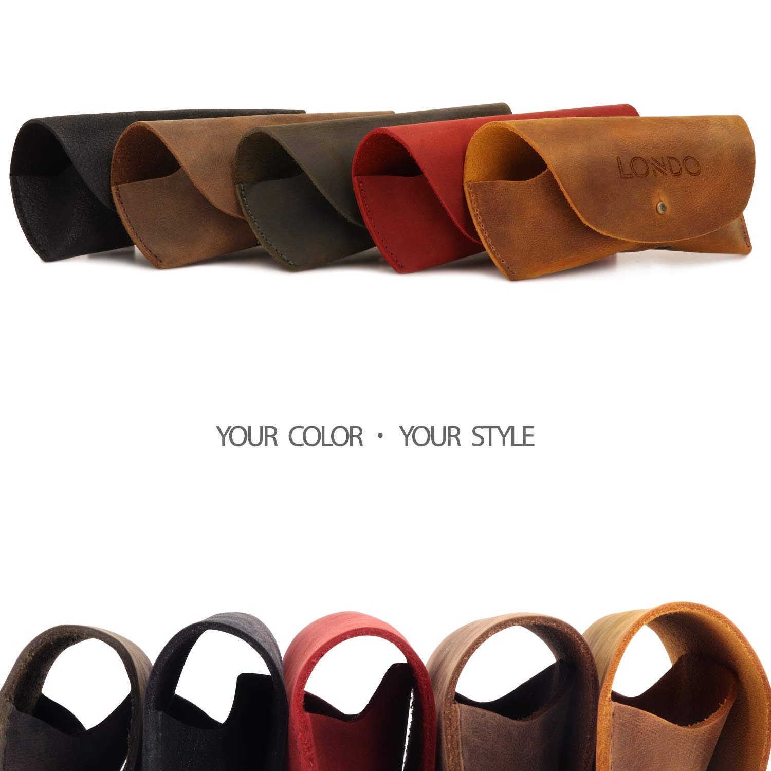 Londo Skórzane Etui Na Okulary - Unisex - Ochrona Okularów, Minimalistyczny Design, Zapięcie Na Guzik