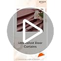 Image of Amazon Brand - Umi Velvet Eyelet Door Curtains with pom pom Lace for Living Room Bedroom Kitchen 1 pc Pack in Blush Color (Door - 4 feet x 8 feet) | Blackout