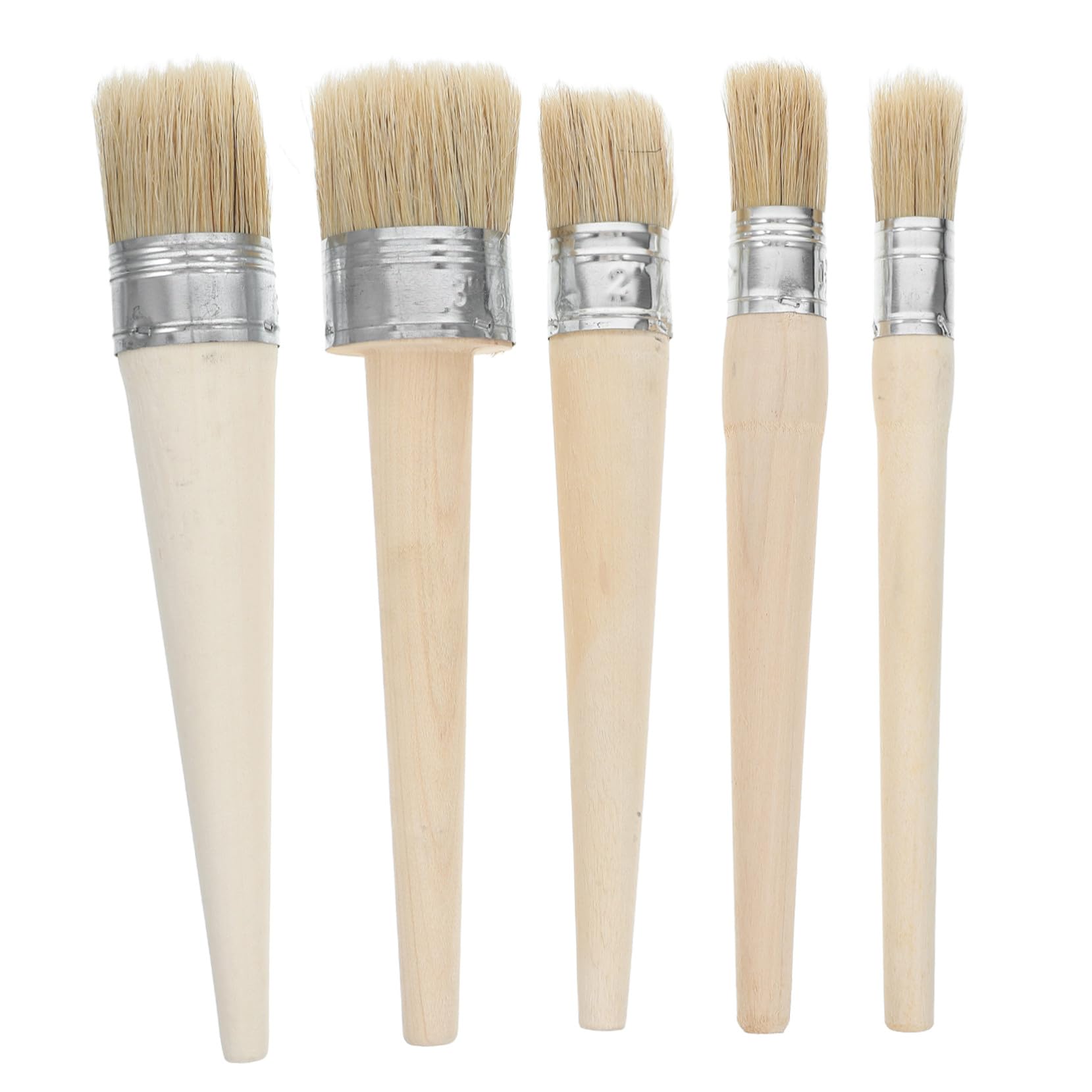 Pinceau Décoratif à Tête Ronde, Manche Long, Lot de 5, pour Meubles