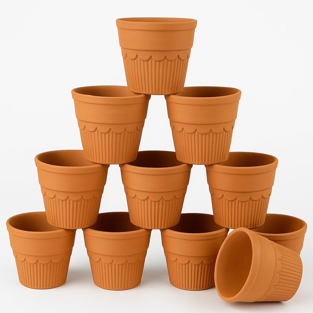 Handmade Terracotta Tea Cups - 20 Pack -7 Handmade Terracotta Tea Cups - 20 Pack -7